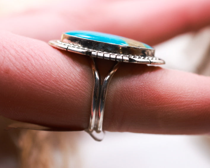 Turquoise Ring | Size 7 - Smokin' Blues Turquoise