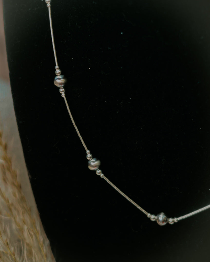 Navajo Pearl Necklace - 6MM 18” - Smokin' Blues Turquoise