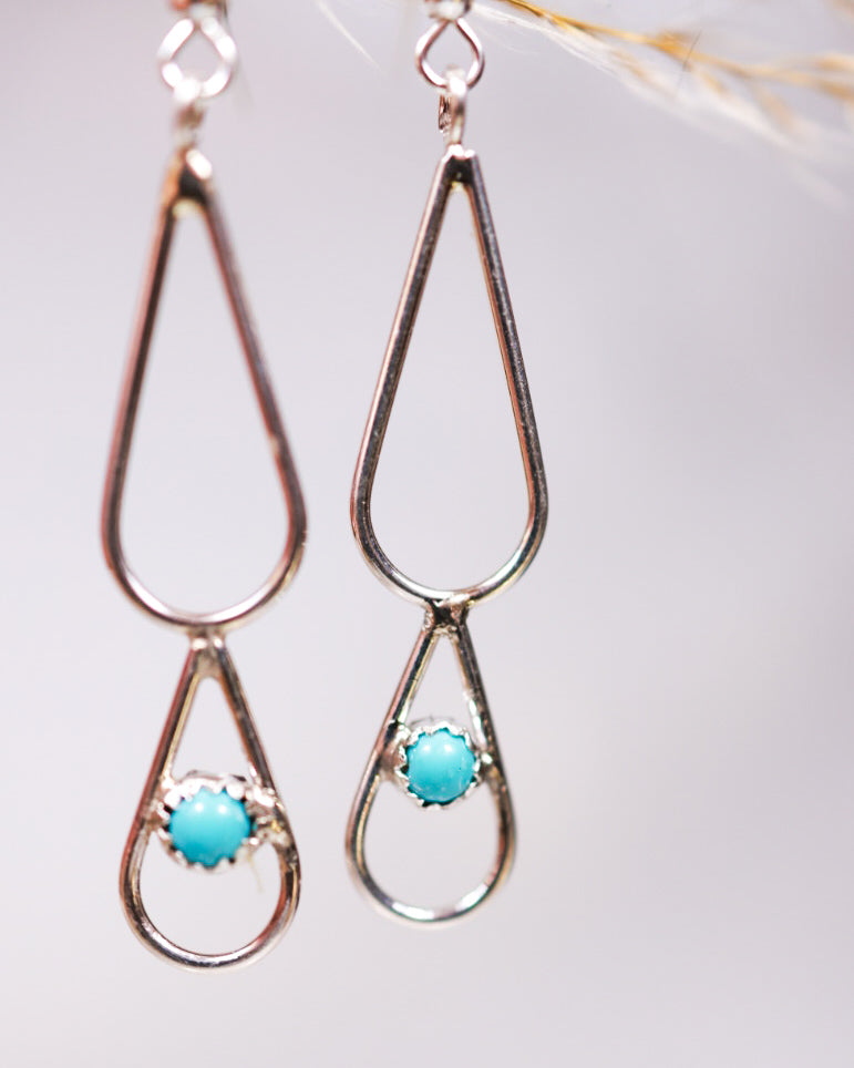 Turquoise Earrings - Smokin' Blues Turquoise