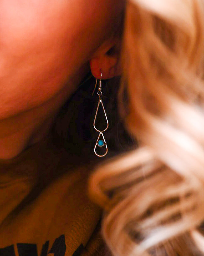 Turquoise Earrings - Smokin' Blues Turquoise