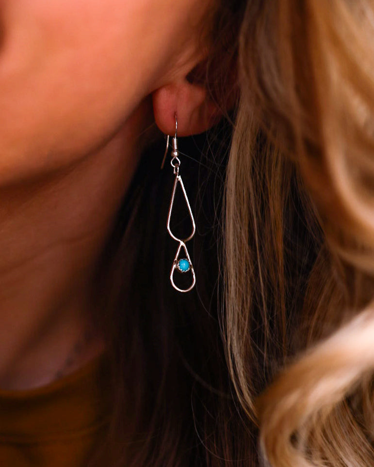 Turquoise Earrings - Smokin' Blues Turquoise