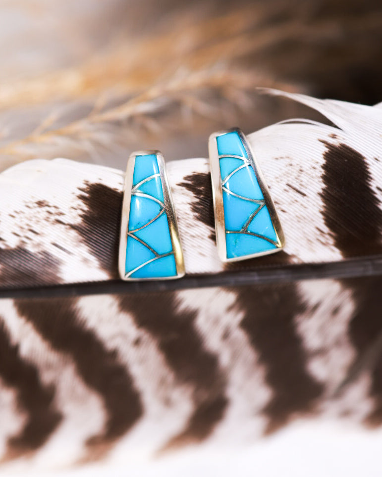 Turquoise Earrings - Smokin' Blues Turquoise