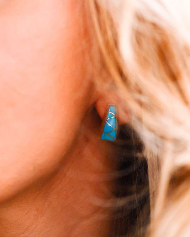 Turquoise Earrings - Smokin' Blues Turquoise