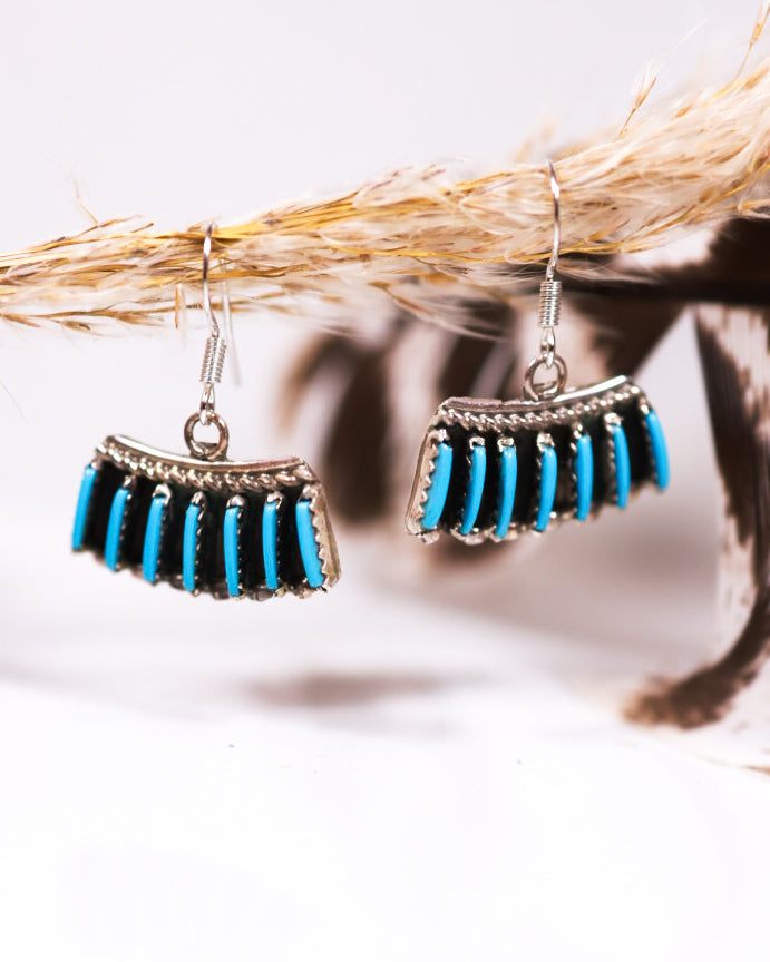 Turquoise Earrings - Smokin' Blues Turquoise