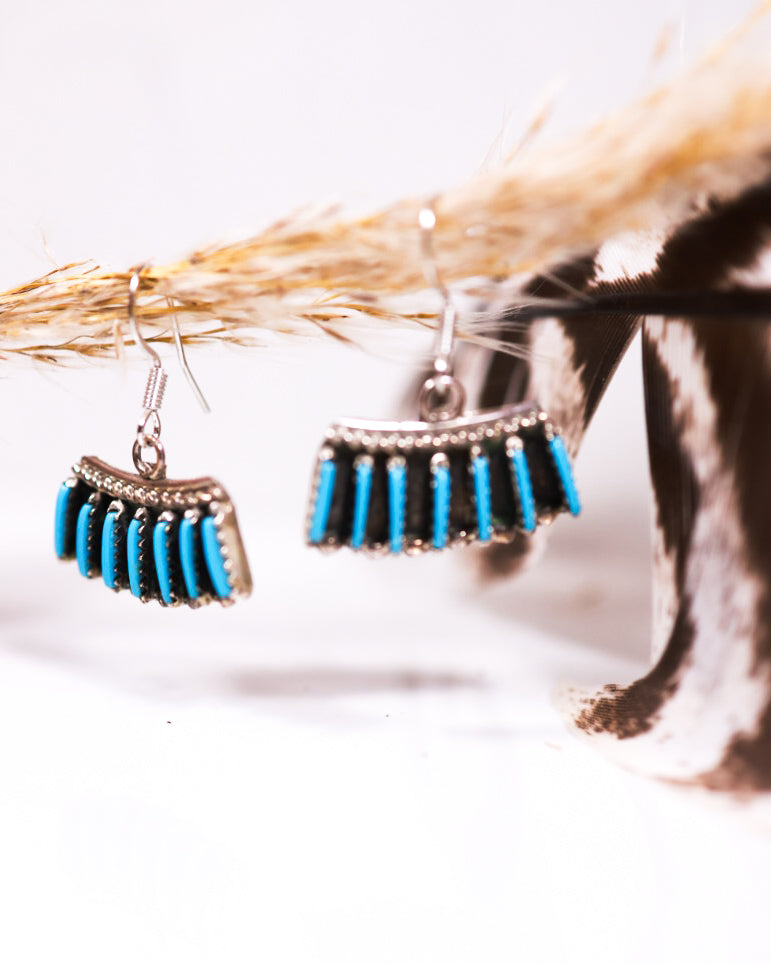 Turquoise Earrings - Smokin' Blues Turquoise