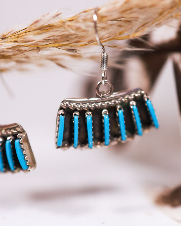 Turquoise Earrings - Smokin' Blues Turquoise