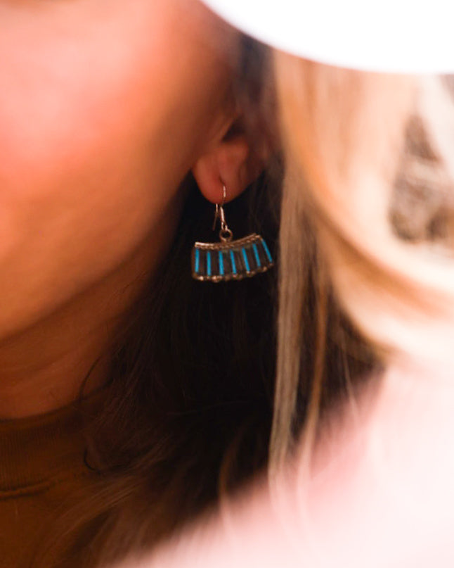 Turquoise Earrings - Smokin' Blues Turquoise