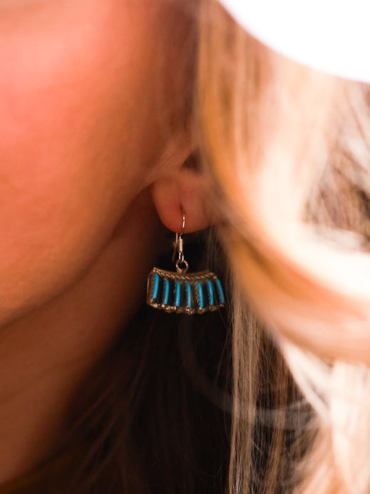 Turquoise Earrings - Smokin' Blues Turquoise