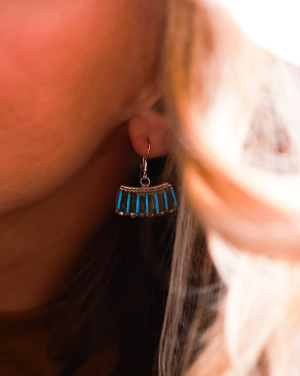 Turquoise Earrings - Smokin' Blues Turquoise