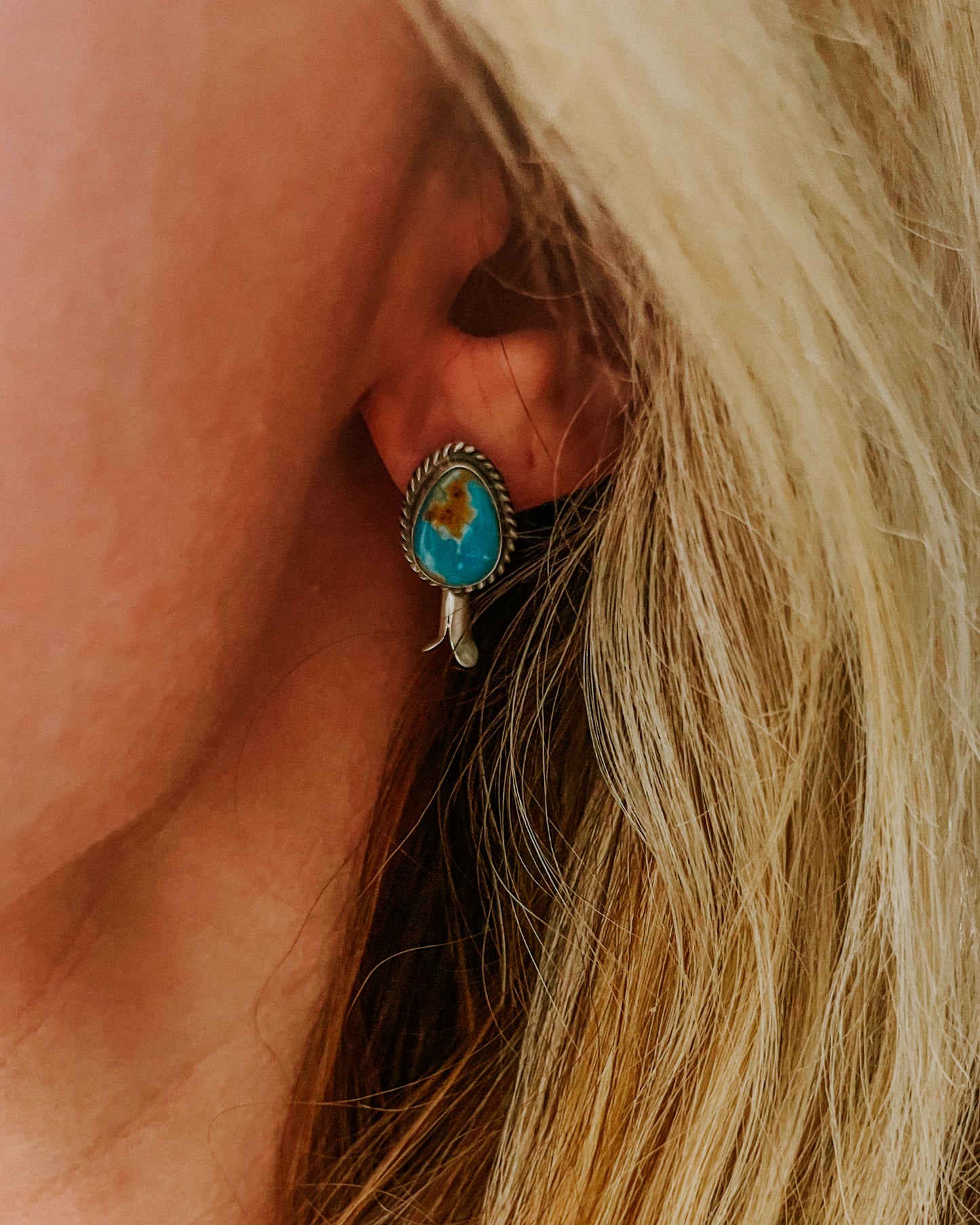 Turquoise Earrings - Smokin' Blues Turquoise