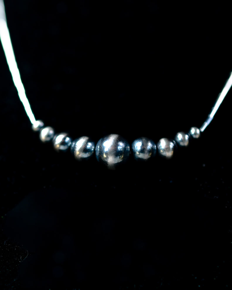 Navajo Pearl Necklace - Smokin' Blues Turquoise