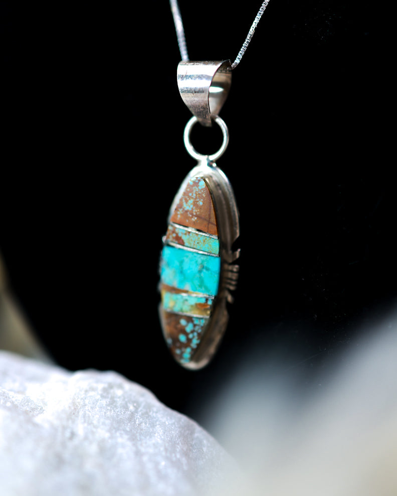 Turquoise Pendant - Smokin' Blues Turquoise