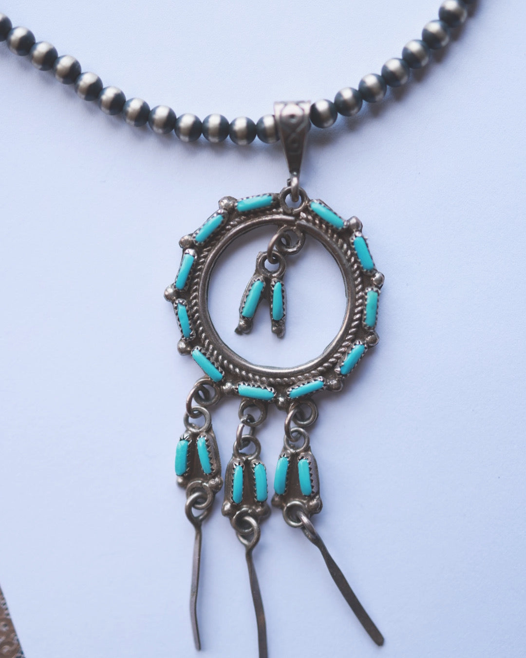 Dreamcatcher Necklace - Smokin' Blues Turquoise
