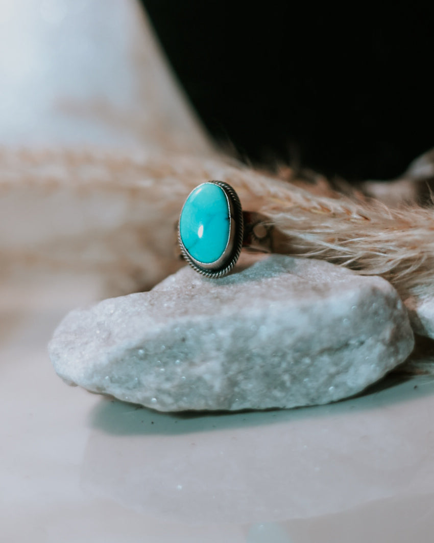 Turquoise Ring | Size 6 - Smokin' Blues Turquoise
