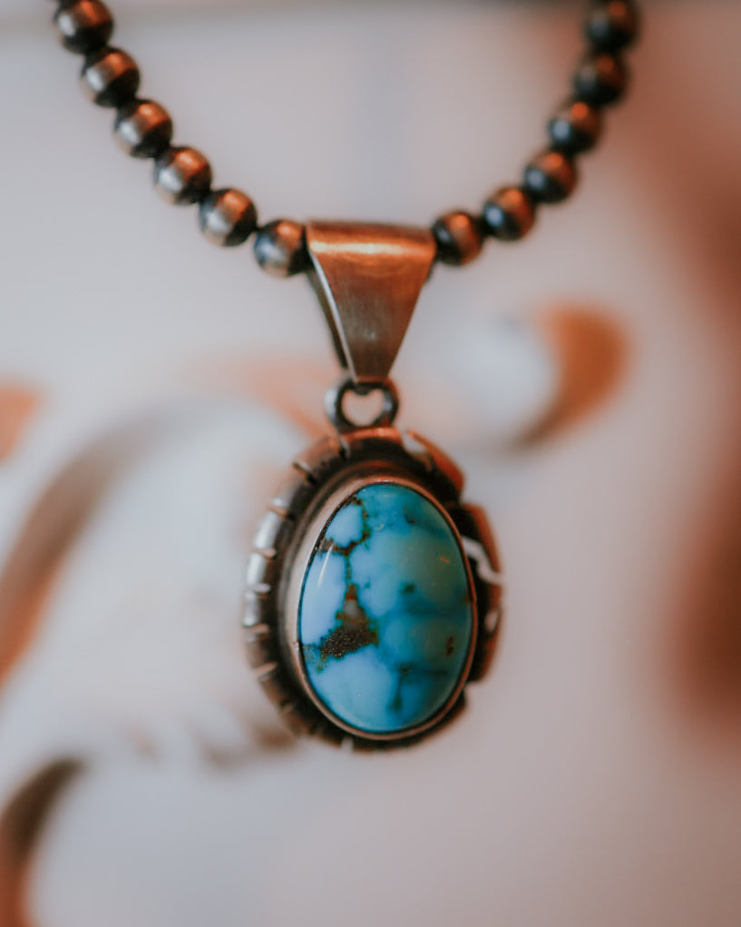 Turquoise pendant - Smokin' Blues Turquoise