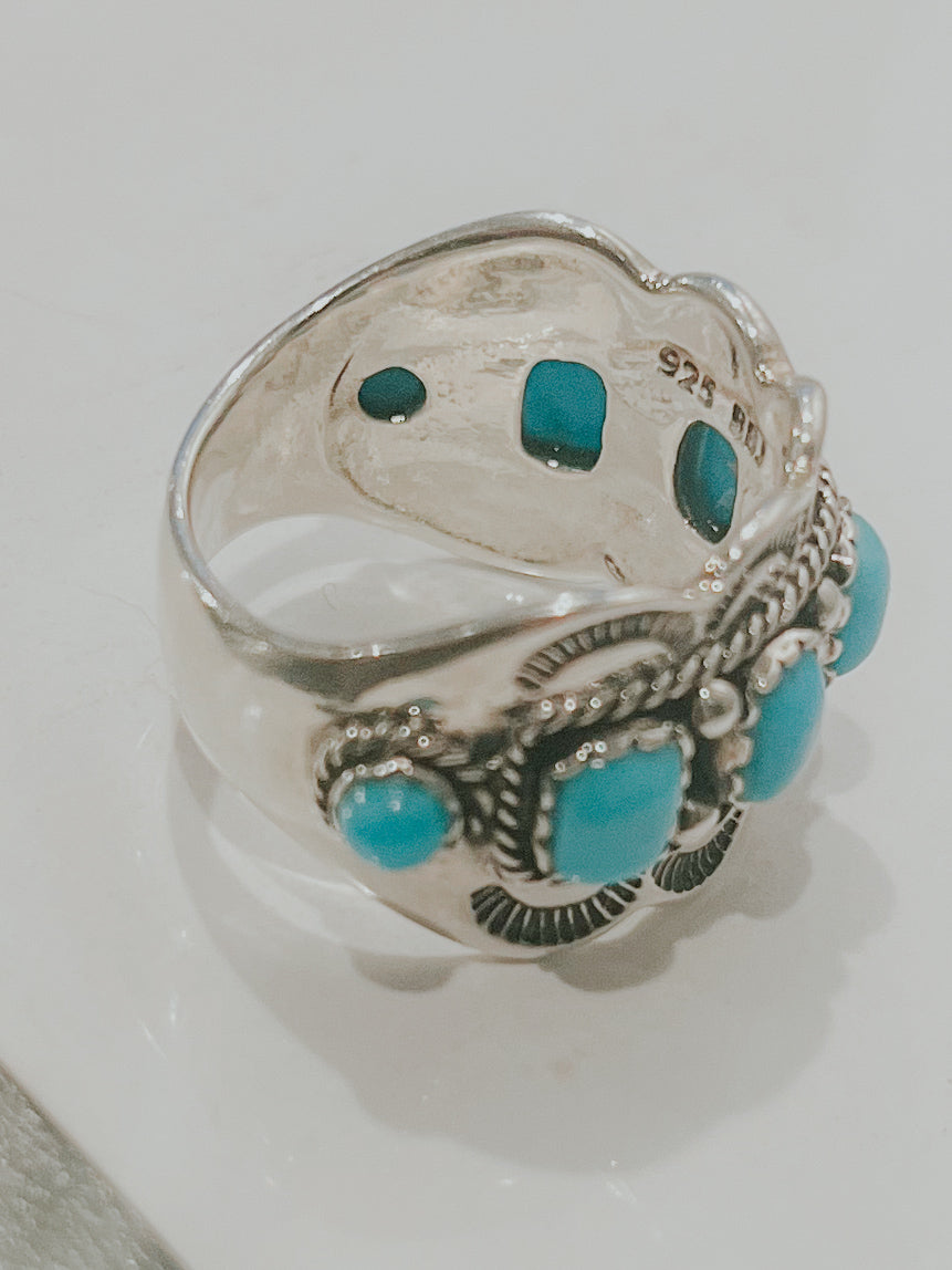 Turquoise Ring Size 7 - Smokin' Blues Turquoise