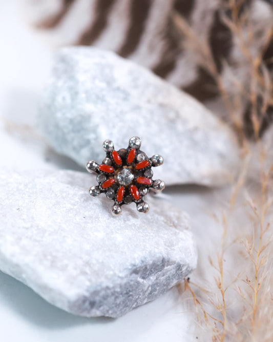 Coral Ring | Size 5 - Smokin' Blues Turquoise