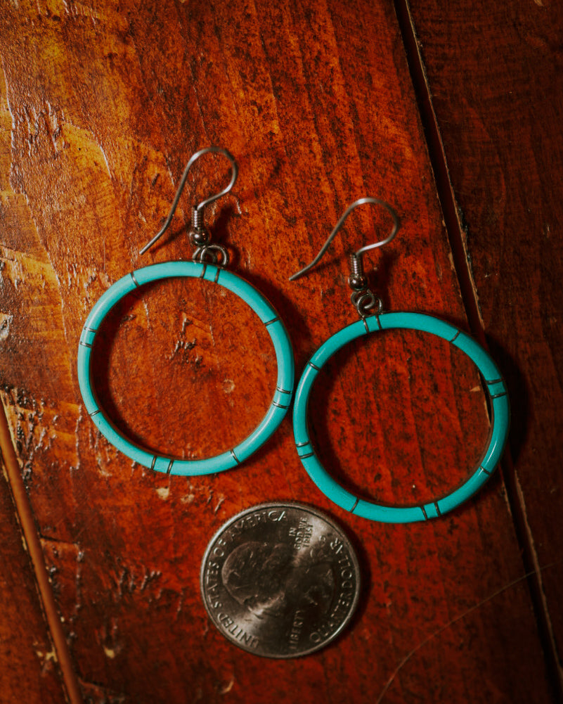 Turquoise earrings - Smokin' Blues Turquoise