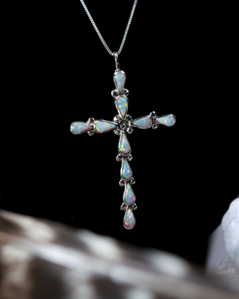 Opal Cross Pendant