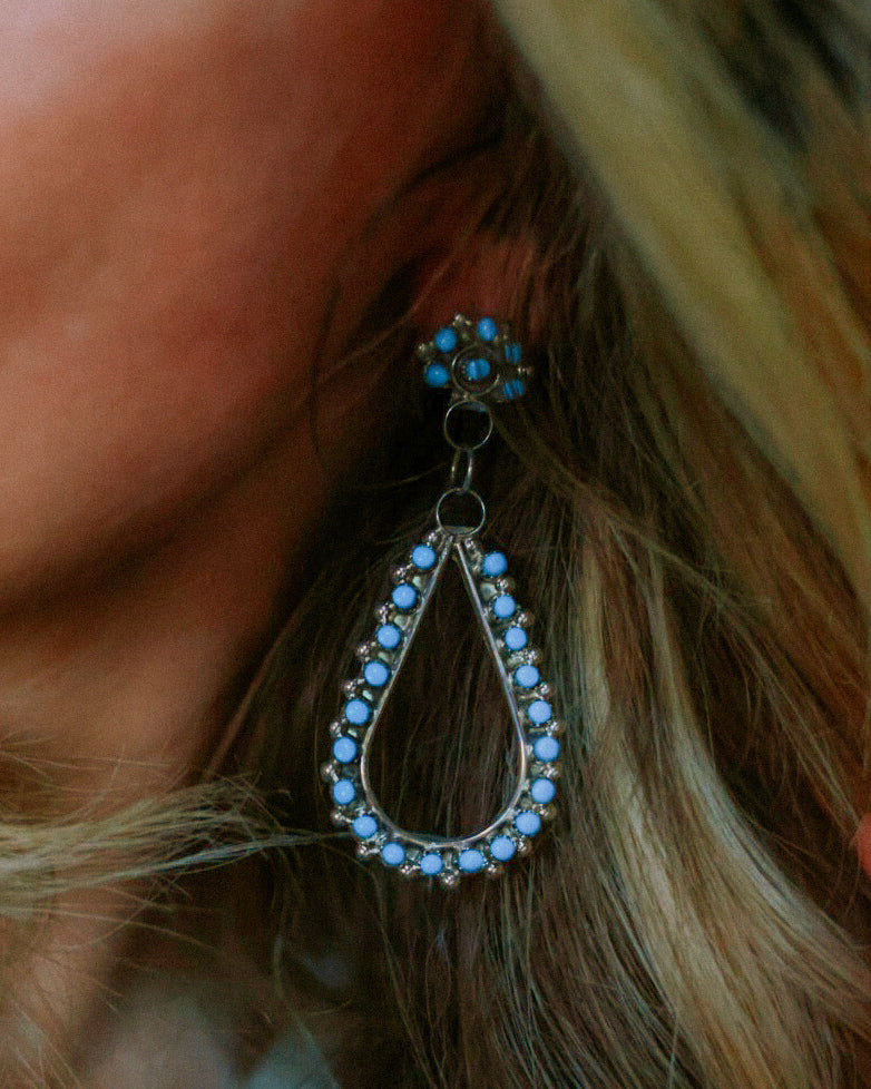 Turquoise Earrings - Smokin' Blues Turquoise