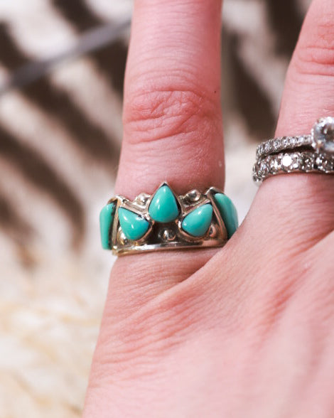 Turquoise Ring | Size 5.5 - Smokin' Blues Turquoise