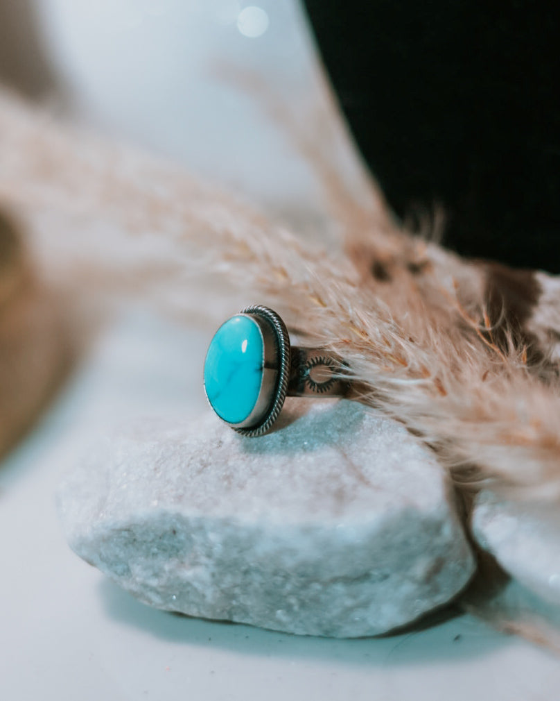 Turquoise Ring | Size 6 - Smokin' Blues Turquoise