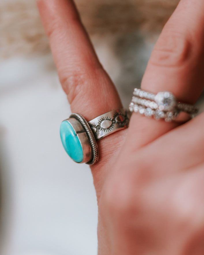 Turquoise Ring | Size 6 - Smokin' Blues Turquoise