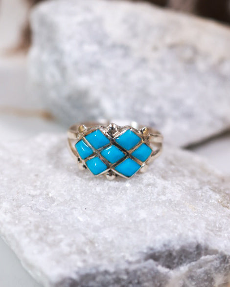 Turquoise Ring | Size 6.5 - Smokin' Blues Turquoise