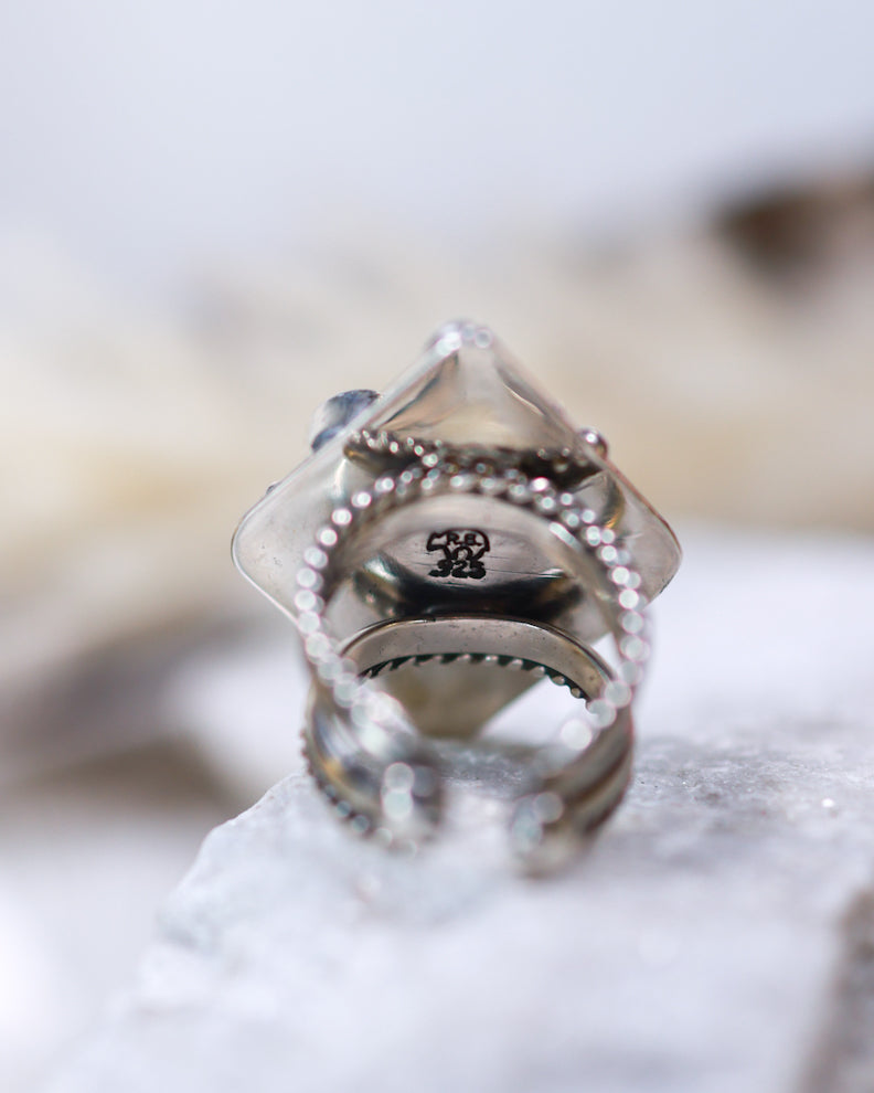 Turquoise Ring | Adjustable - Smokin' Blues Turquoise