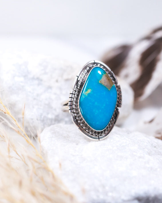 Turquoise Ring | Size 7 - Smokin' Blues Turquoise