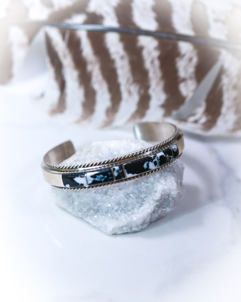 White Buffalo Cuff - Smokin' Blues Turquoise