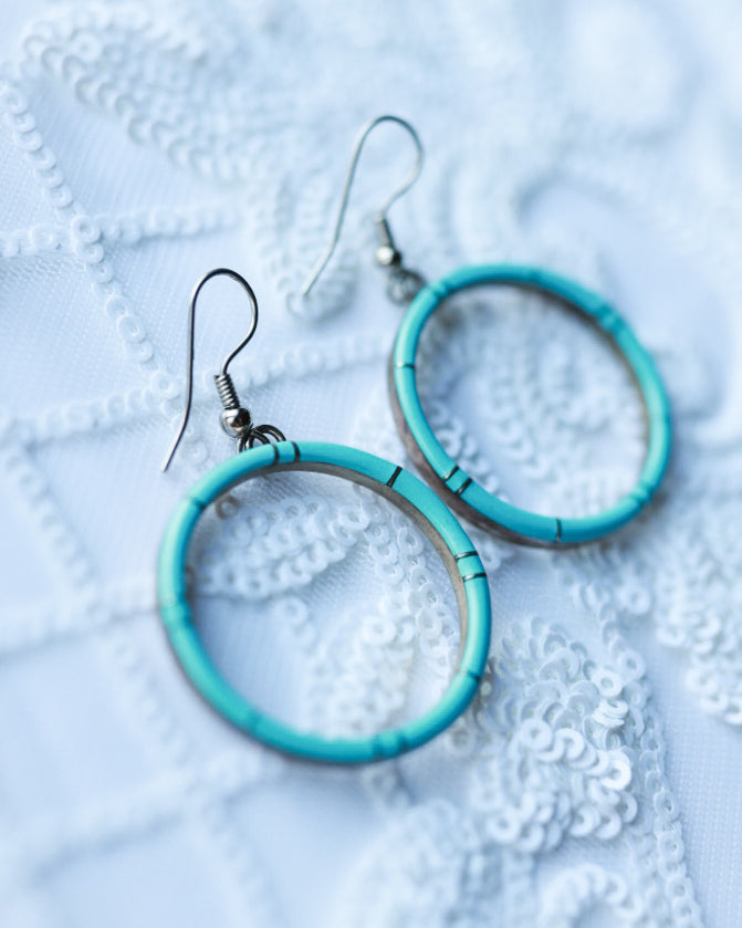 Turquoise earrings - Smokin' Blues Turquoise