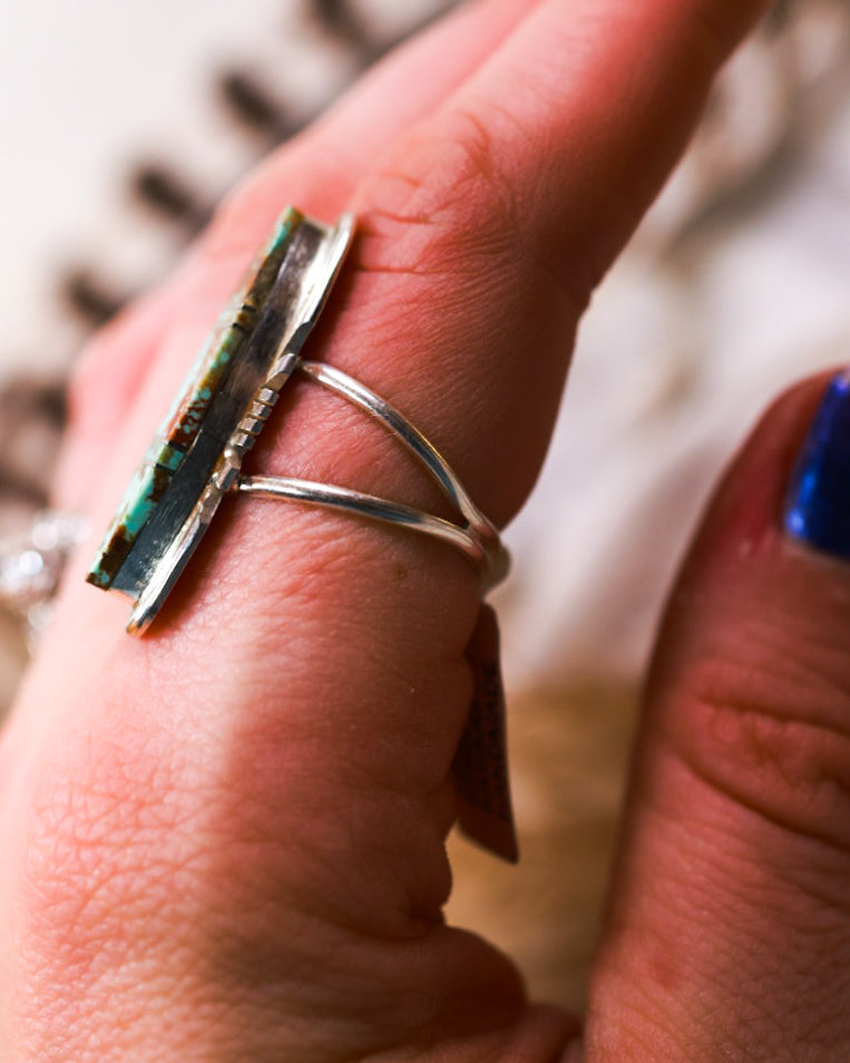 Turquoise Ring | Size 9.5 - Smokin' Blues Turquoise