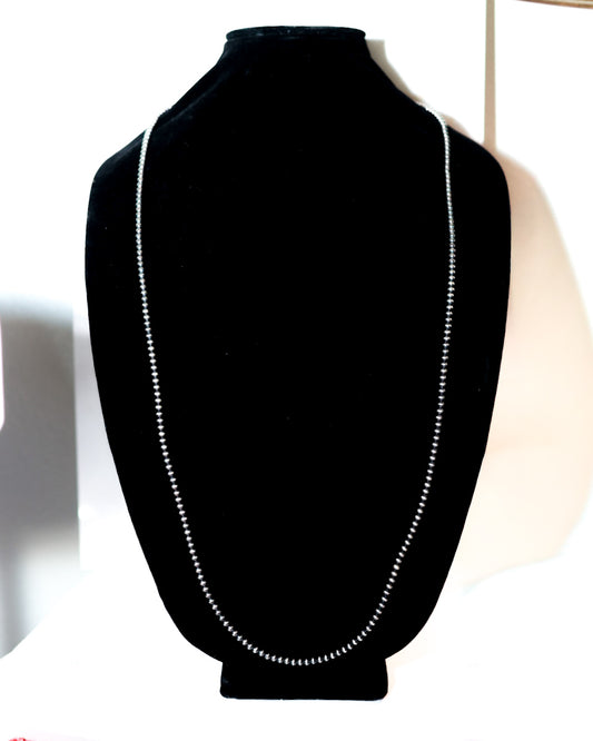 Navajo Pearl Necklace - 4MM 40” - Smokin' Blues Turquoise
