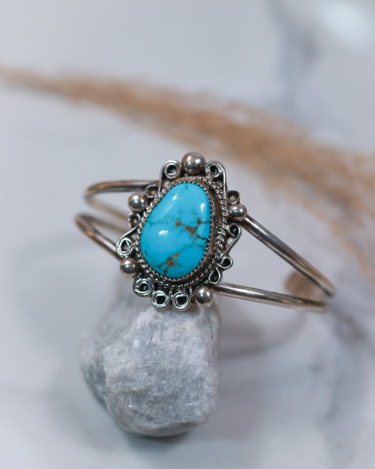 Turquoise Cuff - Smokin' Blues Turquoise