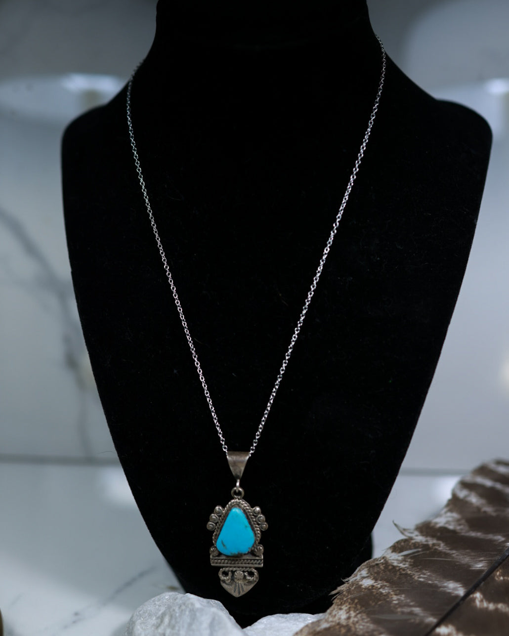 Turquoise Pendant - Smokin' Blues Turquoise