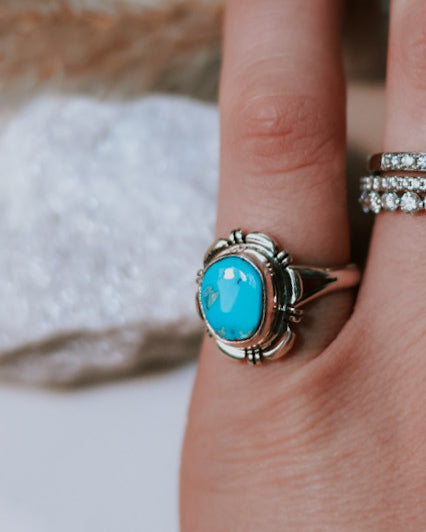 Turquoise Ring | Size 6.5 - Smokin' Blues Turquoise