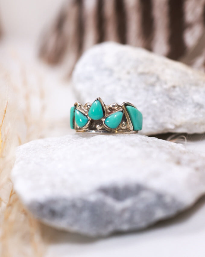Turquoise Ring | Size 5.5 - Smokin' Blues Turquoise