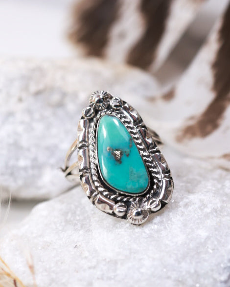 Turquoise Ring | Size 7 - Smokin' Blues Turquoise