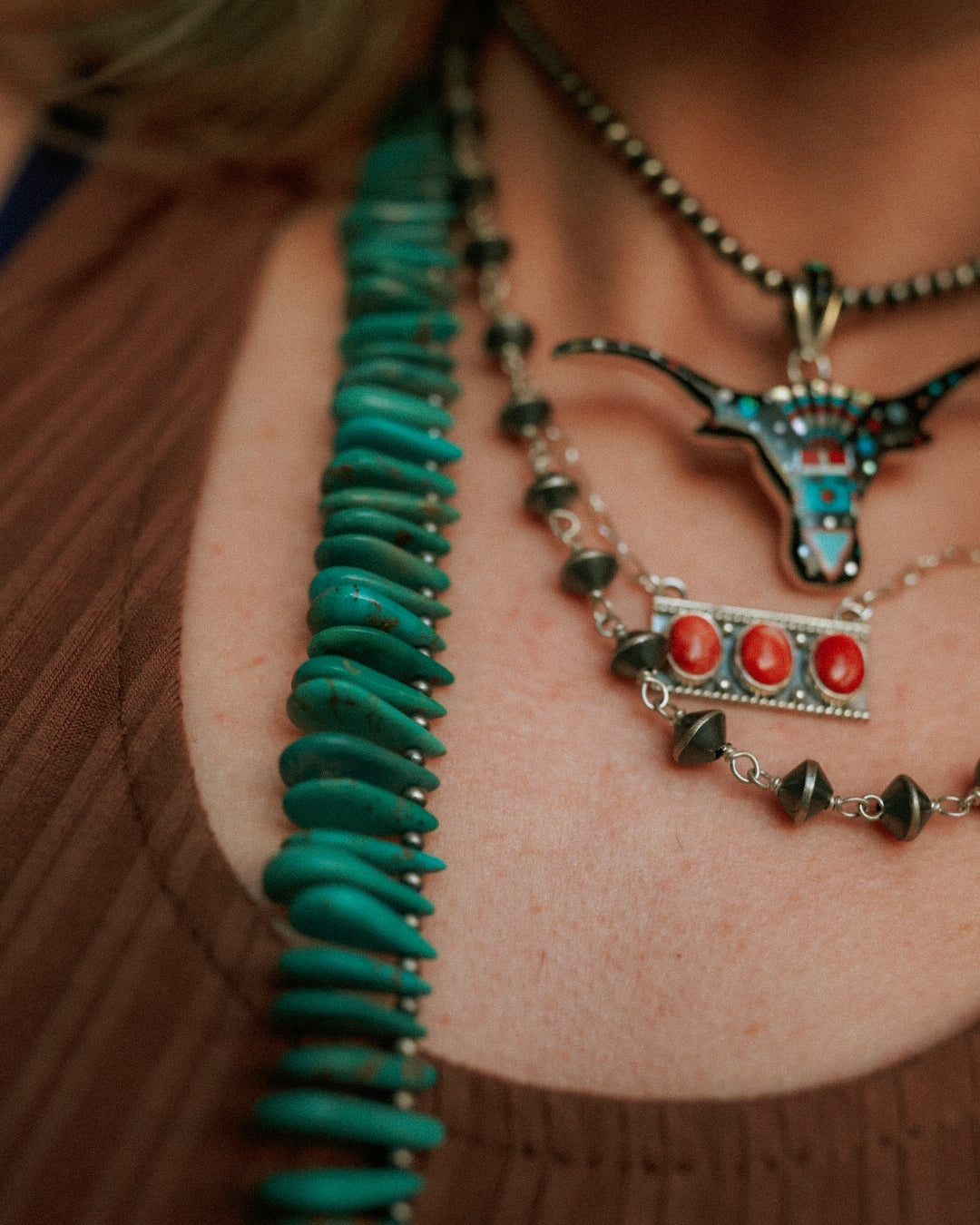 Turquoise Necklace - Smokin' Blues Turquoise