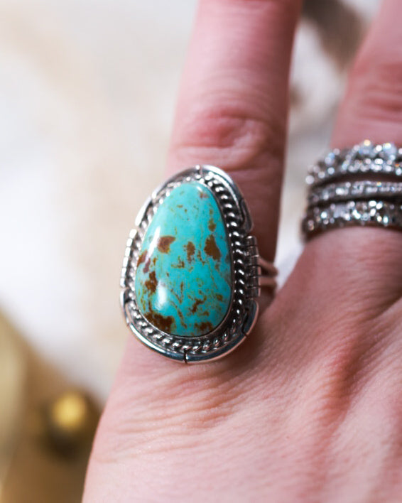 Turquoise Ring | Size 5.5 - Smokin' Blues Turquoise