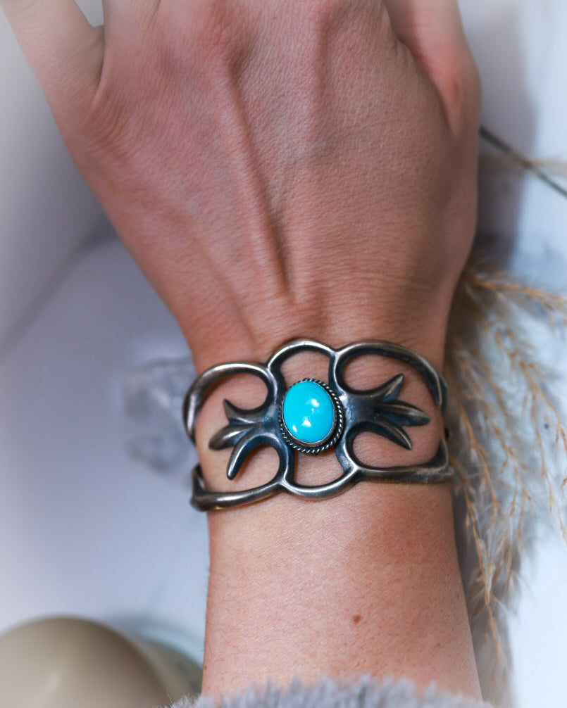 Turquoise Cuff - Smokin' Blues Turquoise