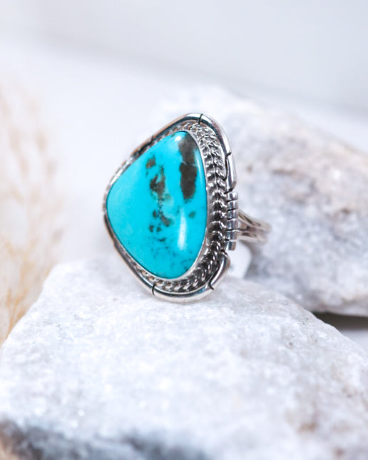 Turquoise Ring | Size 6.5 - Smokin' Blues Turquoise