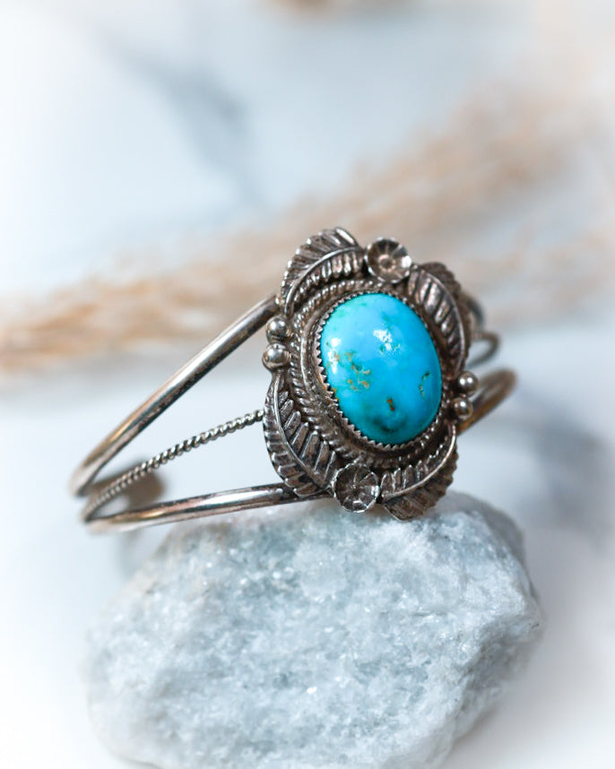 Turquoise Cuff - Smokin' Blues Turquoise