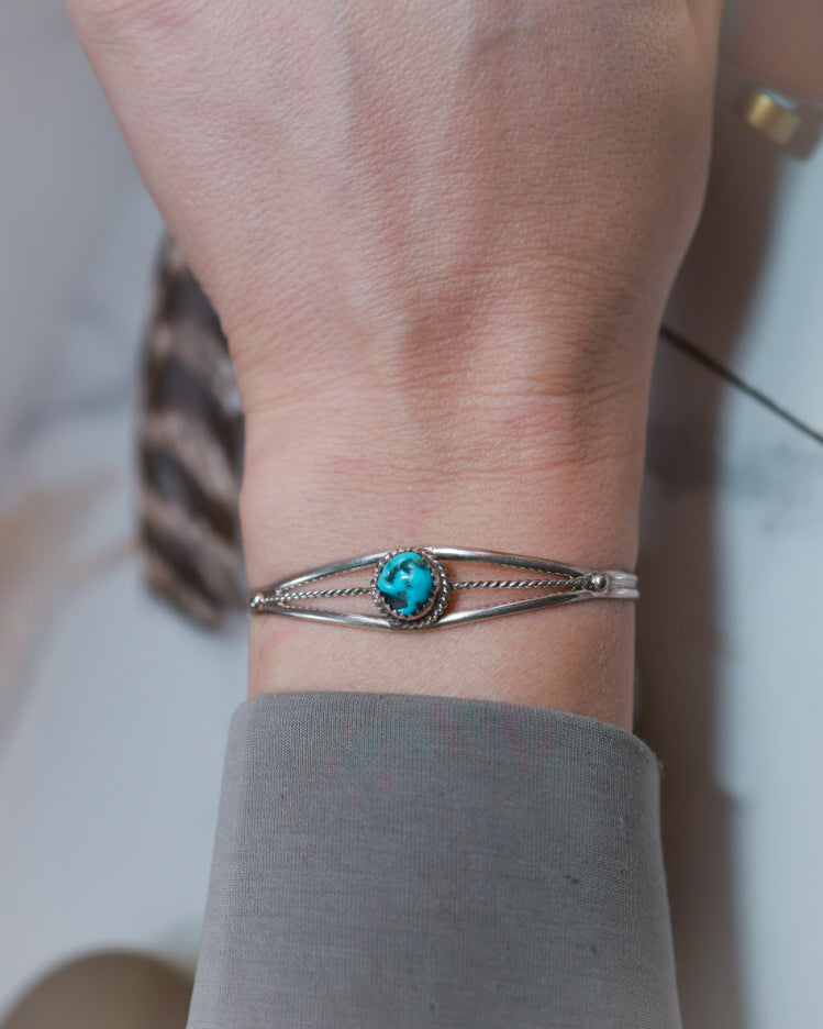 Turquoise Cuff - Smokin' Blues Turquoise