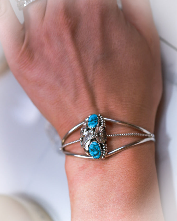 Turquoise Cuff - Smokin' Blues Turquoise