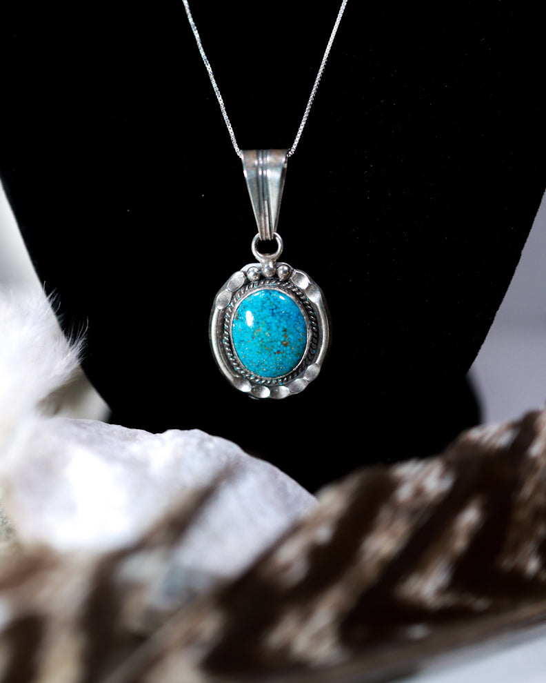 Turquoise Pendant - Smokin' Blues Turquoise