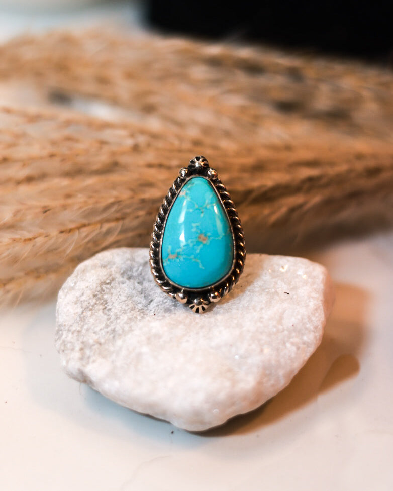 Turquoise Ring | Size 6 - Smokin' Blues Turquoise