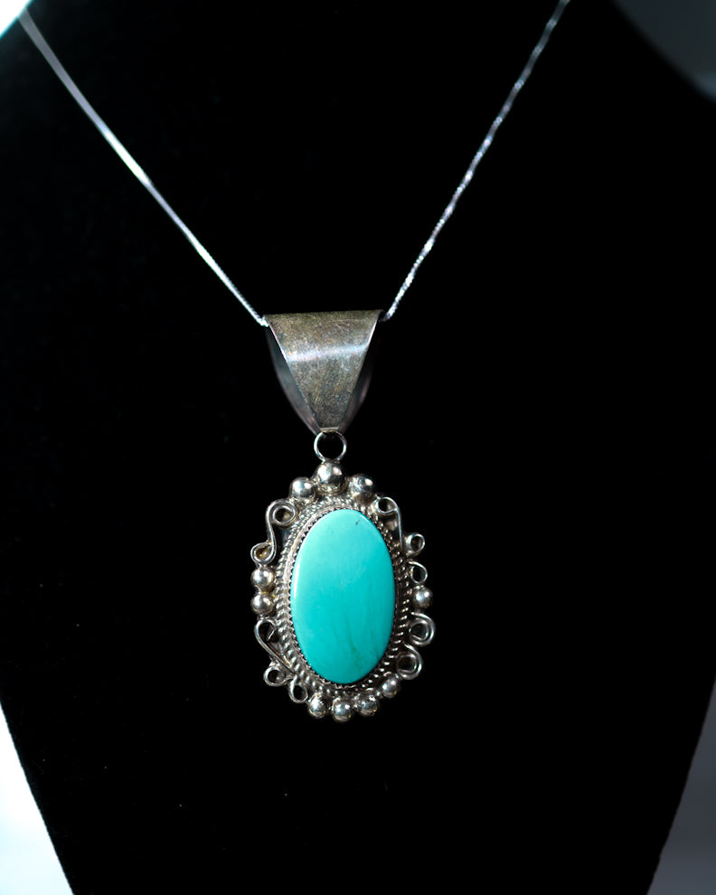 Turquoise Pendant - Smokin' Blues Turquoise