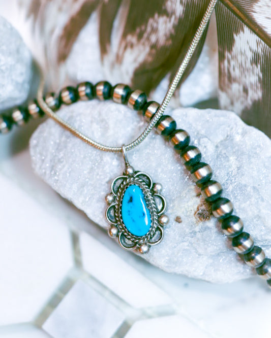 Turquoise Pendant - Smokin' Blues Turquoise